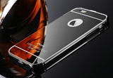 Elegantni aluminijast zrcalni ovitek iPhone 6/6s - Črn