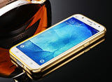 Elegantni aluminijast zrcalni ovitek Samsung J5 2015 - Zlat