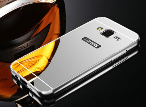 Elegantni aluminijast zrcalni ovitek Samsung J5 2015 - Srebrn