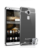 KOMPLET! Elegantni aluminijasti zrcalni ovitek + visokokakovostno zaščitno kaljeno steklo - Samsung