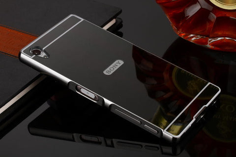 Elegantni aluminijast zrcalni ovitek Sony Xperia Z4 - Črn