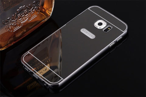 Elegantni aluminijast zrcalni ovitek Samsung S8 Plus - Temno Siv