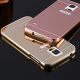 Elegantni aluminijast zrcalni ovitek Samsung S5 - Roza Zlato