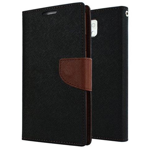 Moderna barvna torbica za telefon Samsung Galaxy Note 4 - Črno-rjava