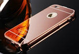 Elegantni aluminijast zrcalni ovitek iPhone 6/6s - Roza zlato