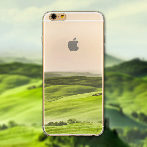 iPhone 6/6s Plus Slikovni silikonski etui - Zelena pokrajina