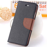 Moderna barvna torbica za telefon iPhone 6/6s - Črno-rjava