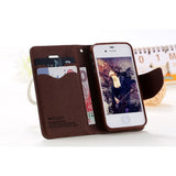 Moderna barvna torbica za telefon iPhone 6/6s - Črno-rjava