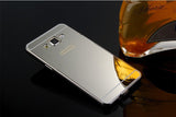 KOMPLET! Elegantni aluminijasti zrcalni ovitek + visokokakovostno zaščitno kaljeno steklo - Huawei