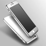 Luksuzni akrilni ovitek 360 za iPhone s kaljenim steklom