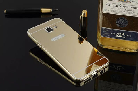 Elegantni aluminijast zrcalni ovitek Samsung J7 - Zlat