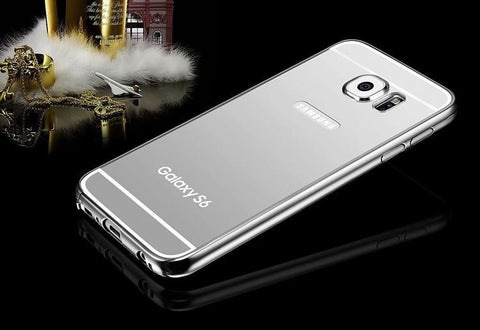 Elegantni aluminijast zrcalni ovitek Samsung S6 - Srebrn