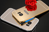 Elegantni aluminijast zrcalni ovitek Samsung S7 Edge - Zlato Roza
