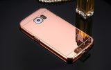 Elegantni aluminijast zrcalni ovitek Samsung S6 - Roza Zlato