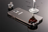 Elegantni aluminijast zrcalni ovitek Samsung Note 4 - Črn