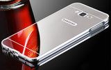 KOMPLET! Elegantni aluminijasti zrcalni ovitek + visokokakovostno zaščitno kaljeno steklo - Samsung
