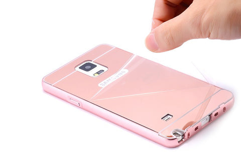Elegantni aluminijast zrcalni ovitek Samsung A5 2015 - Rose Gold
