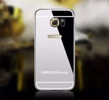 Elegantni aluminijast zrcalni ovitek Samsung S6 Edge - Srebrn