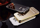 Elegantni aluminijast zrcalni ovitek Samsung S6 Edge - Zlat