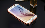 Elegantni aluminijast zrcalni ovitek Samsung S6 - Roza Zlato