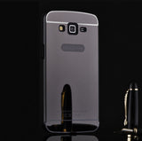 Elegantni aluminijast zrcalni ovitek Samsung Grand Prime - Črn