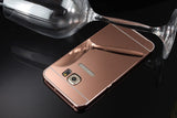 Elegantni aluminijast zrcalni ovitek Samsung S6 Edge Plus - Zlato Roza