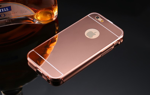 Elegantni aluminijast zrcalni ovitek iPhone 7 PLUS - RozaZlat