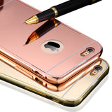 Elegantni aluminijasti zrcalni ovitek - Apple iPhone 5/5s/5c/SE - Roza-zlat