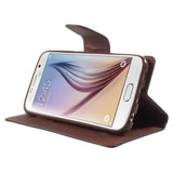 Moderna barvna torbica za telefon Samsung Galaxy S6 - Črno-rjava