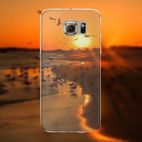 Samsung Galaxy S6 Slikovni silikonski etui - Sončni zahod obala