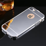 Elegantni aluminijasti zrcalni ovitek - Apple iPhone 5/5s/5c/SE - Srebrn