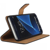 Premium Usnjen Etui - Torbica za telefon Samsung Galaxy S7 Edge - Črn