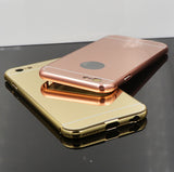 Elegantni aluminijast zrcalni ovitek iPhone 6/6s - Roza zlato